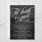 Til Death Do us Part Skeleton Elegant Goth Wedding Einladung (Vorderseite)
