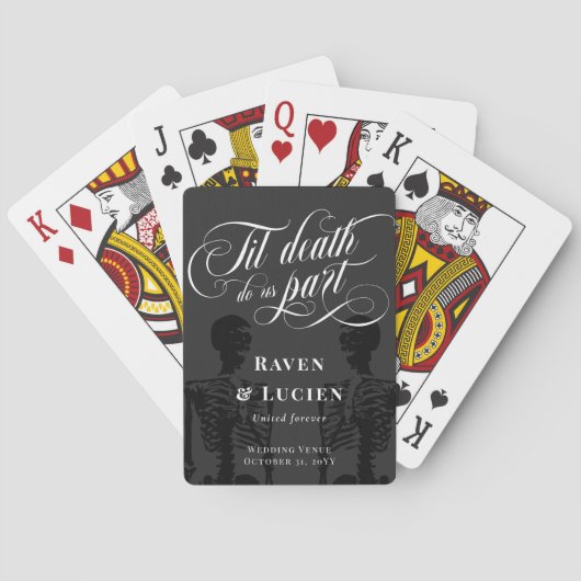 Til Death Do us Part Skeleton Elegant Goth Wedding Spielkarten (Rückseite)
