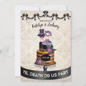 Til Death Do us Part Skeleton Halloween Hochzeit Save The Date (Vorderseite)