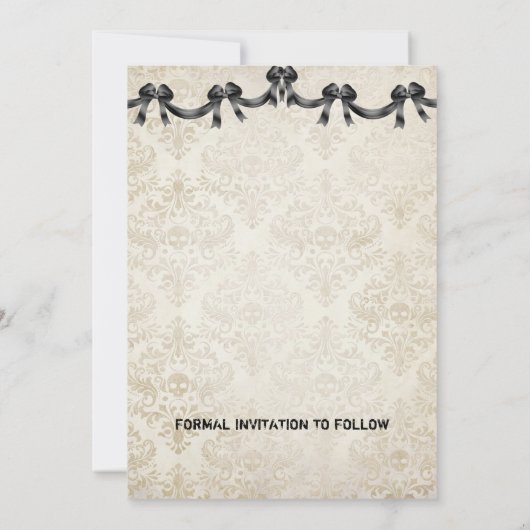 Til Death Do us Part Skeleton Halloween Hochzeit Save The Date (Rückseite)