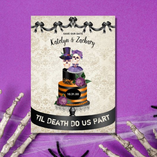 Til Death Do us Part Skeleton Halloween Hochzeit Save The Date