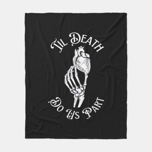 Til Death Do us Part Skeleton Hand hält Anatomie Fleecedecke (Vorderseite)