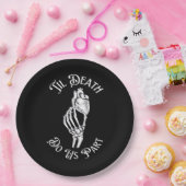 Til Death Do us Part Skeleton Hand hält Anatomie Pappteller (Party)
