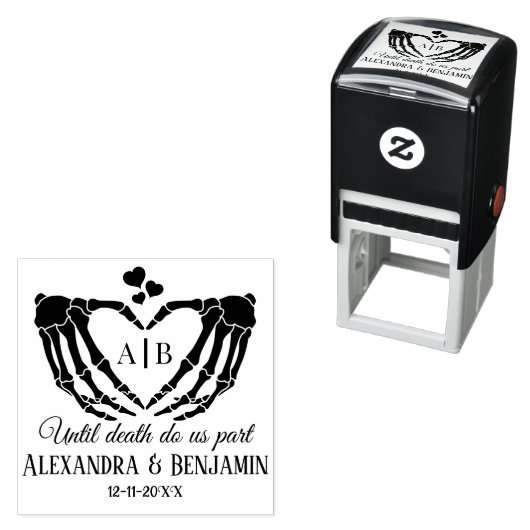 Til Death Do us Part Skeleton Hands Herz-Zeichen # Permastempel (Beispiel)