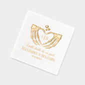 Til Death Do us Part Skeleton Hands Herz-Zeichen # Servietten Mit Folie (Links)