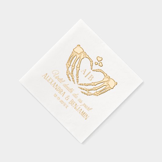 Til Death Do us Part Skeleton Hands Herz-Zeichen # Servietten Mit Folie (Rechts)