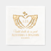 Til Death Do us Part Skeleton Hands Herz-Zeichen # Servietten Mit Folie (Vorderseite)