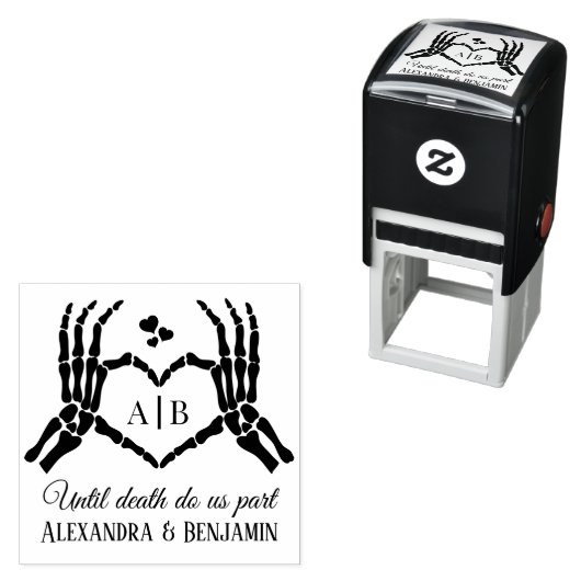 Til Death Do us Part Skeleton Hands Herzzeichen #1 Permastempel (Beispiel)
