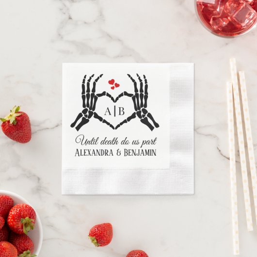 Til Death Do us Part Skeleton Hands Herzzeichen #1 Serviette (Beispiel)