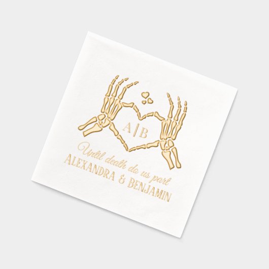 Til Death Do us Part Skeleton Hands Herzzeichen #1 Servietten Mit Folie (Links)