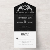 Til Death Do us Part Skeleton Heart Hand Wedding All In One Einladung (Innen Boden)