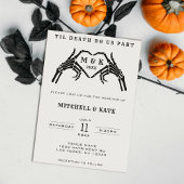 Til Death Do us Part Skeleton Heart Hand Wedding Einladung
