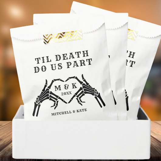 Til Death Do us Part Skeleton Heart Hand Wedding Geschenktütchen