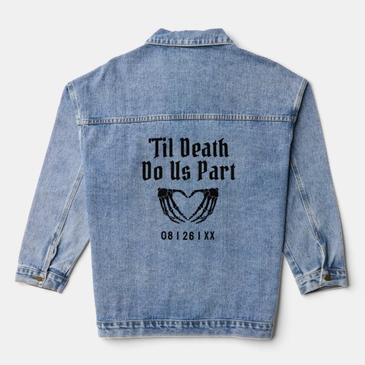 Til Death Do us Part Skeleton Heart Hands Jeansjacke (Rückseite)
