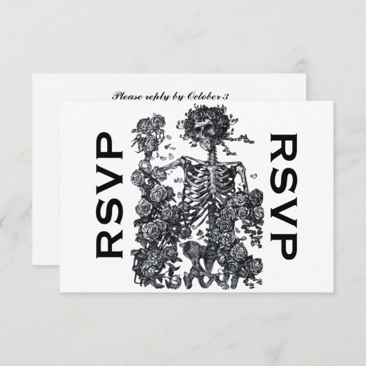 Til Death Do us Part Skeleton UAWG RSVP Karte (Vorne/Hinten)