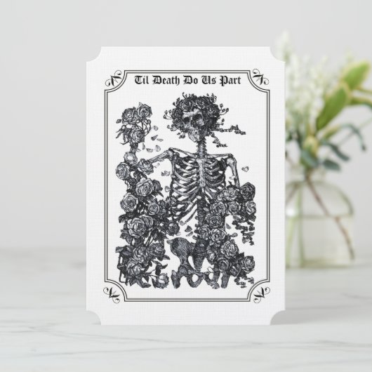 Til Death Do us Part Skeleton Wedding Einladung (Stehend Vorderseite)