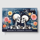 Til Death Do us Part Skeletons Gothic Wedding Gästebuch (Vorderseite)