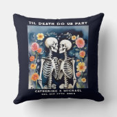 Til Death Do us Part Skeletons Gothic Wedding Kissen (Rückseite)