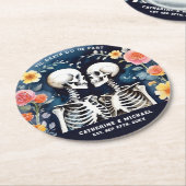 Til Death Do us Part Skeletons Gothic Wedding Runder Pappuntersetzer (Angewinkelt)