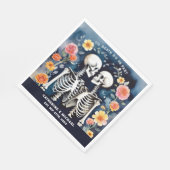 Til Death Do us Part Skeletons Gothic Wedding Serviette (Ecke)
