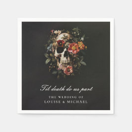 Til Death Do us Part Skull Gothic Wedding Serviette