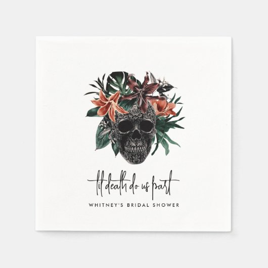 Til Death Do us Part Skull Halloween-Brautparty Serviette (Vorderseite)