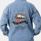 Til Death Do us Part Skulls & Rose Mrs. Wedding Jeansjacke