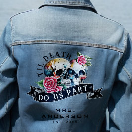 Til Death Do us Part Skulls & Rose Mrs. Wedding Jeansjacke