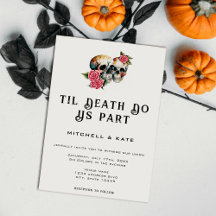 Til Death Do us Part Skulls & Rose White Wedding