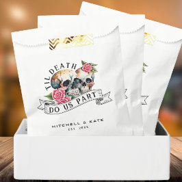 Til Death Do us Part Skulls & Rose White Wedding Geschenktütchen