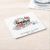 Til Death Do us Part Skulls & Rose White Wedding Rechteckiger Pappuntersetzer (angewinkelt)