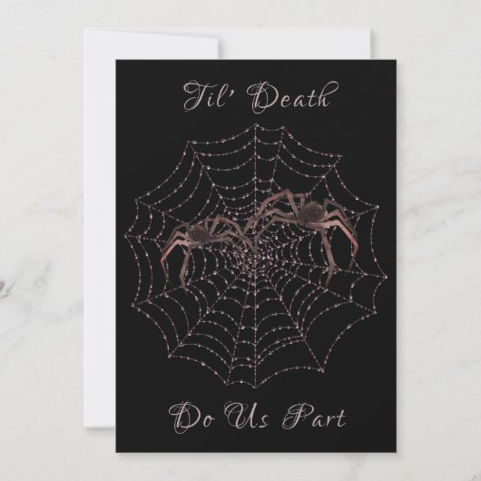 Til Death Do us Part Spiders Halloween Gothic Einladung (Vorderseite)