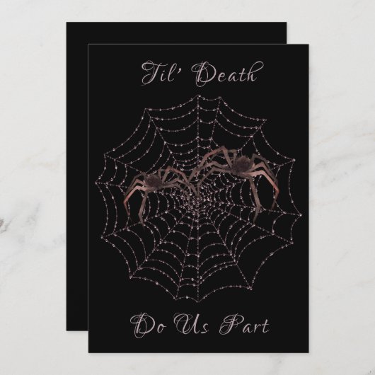 Til Death Do us Part Spiders Halloween Gothic Einladung (Vorne/Hinten)