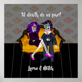 Til Death Do us Part Sugar Skull Couple Poster