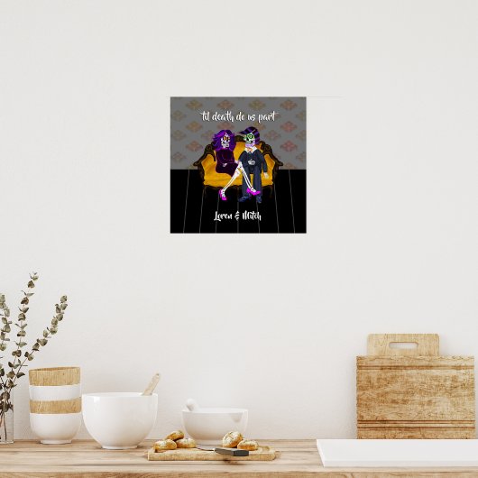 Til Death Do us Part Sugar Skull Couple Poster (Küche)