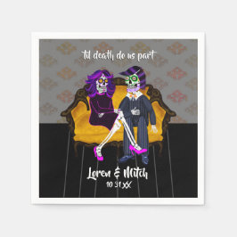 Til Death Do us Part Sugar Skull Couple Serviette