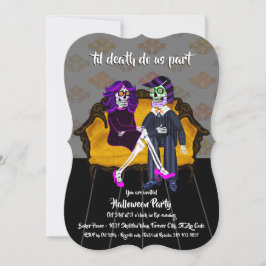 Til Death Do us Part Sugar Skulls Halloween-Party Einladung