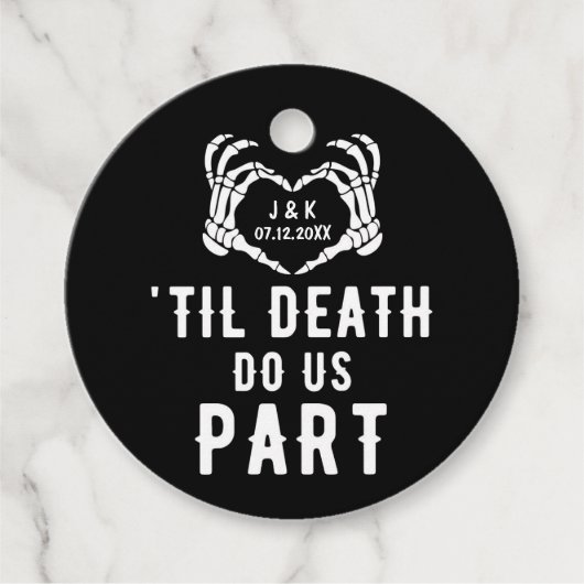 Til Death Do us Part Wedding Custom Vielen Dank Geschenkanhänger (Vorderseite)