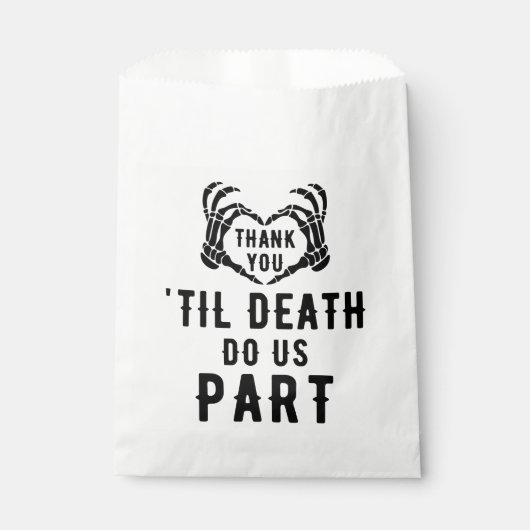 Til Death Do us Part Wedding Danke, dass Sie Tasch Geschenktütchen (Vorderseite)