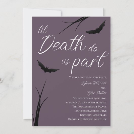 Til Death Do us Part Wedding Einladung (Vorderseite)