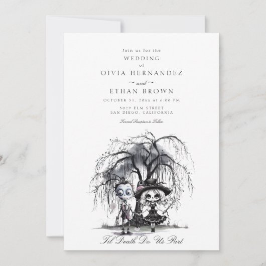 Til Death Do us Part Wedding Einladung (Vorderseite)