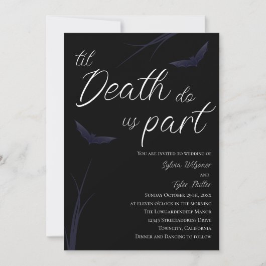 Til Death Do us Part Wedding Einladung (Vorderseite)