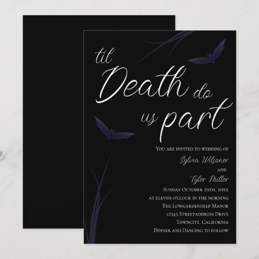 Til Death Do us Part Wedding Einladung (Vorne/Hinten)