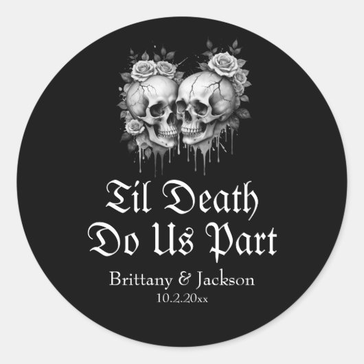 Til Death Do us Part Wedding Runder Aufkleber (Vorderseite)