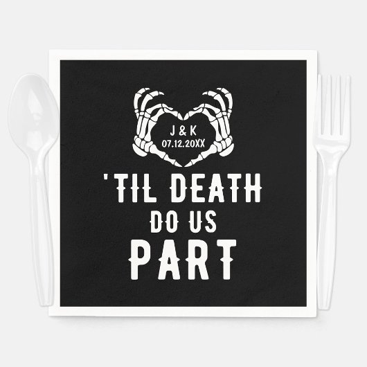 Til Death Do us Part Wedding Suppes Custom Serviette