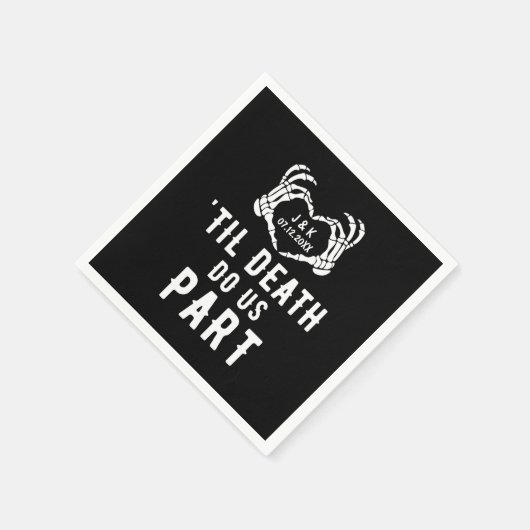 Til Death Do us Part Wedding Suppes Custom Serviette (Ecke)