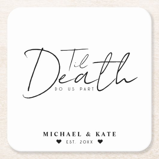 Til Death Do us Part White Wedding Rechteckiger Pappuntersetzer (Vorderseite)