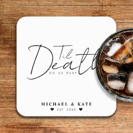 Til Death Do us Part White Wedding Rechteckiger Pappuntersetzer