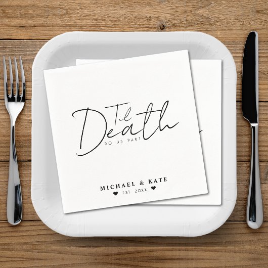 Til Death Do us Part White Wedding Serviette
