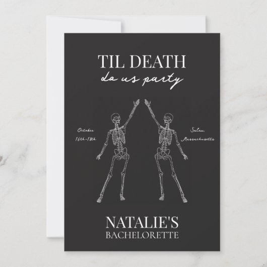 Til Death Do Us Party Bachelorette Einladung (Vorderseite)